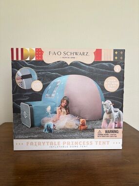 FAO Schwarz Princess Inflatable Dome Tent - Pink & Light Blue